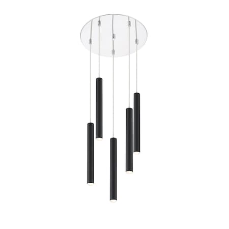 Z-Lite Forest 5 Light Island/Billiard, Chrome & Matte Black 917MP12-MB-LED-5RCH